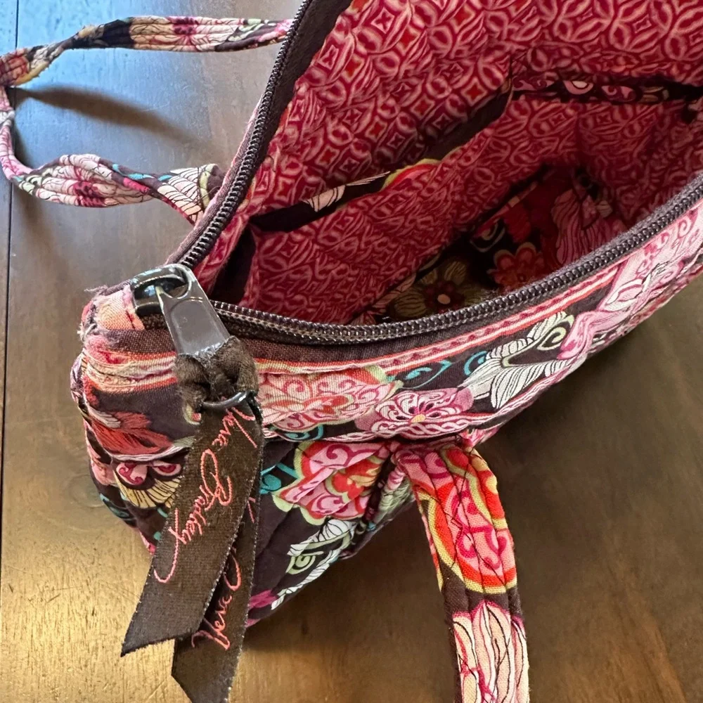 Vera Bradley Mod Floral Shoulder Bag in Brown and Pink - retired print - Picture 6 of 7